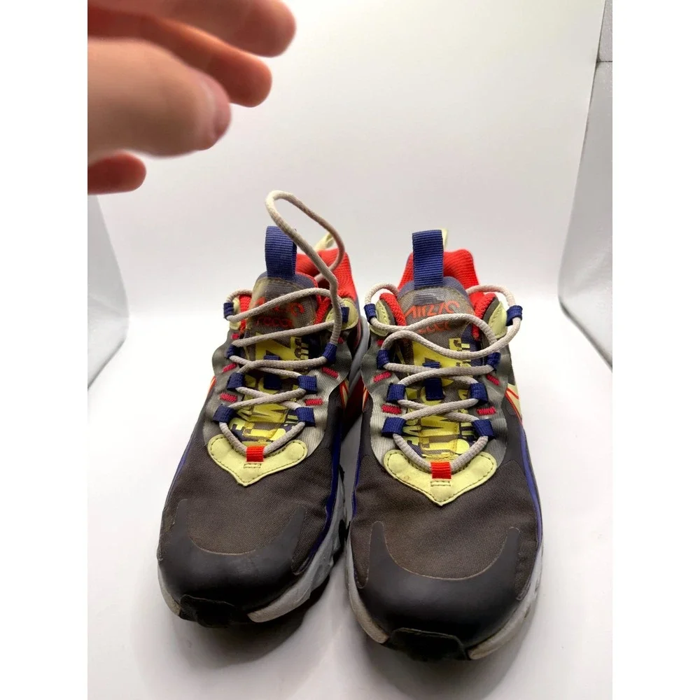 Nike Air Max 270 React GS Dunk It CT1630-001 Kids 3.5 Sneaker Gray Leather Shoes